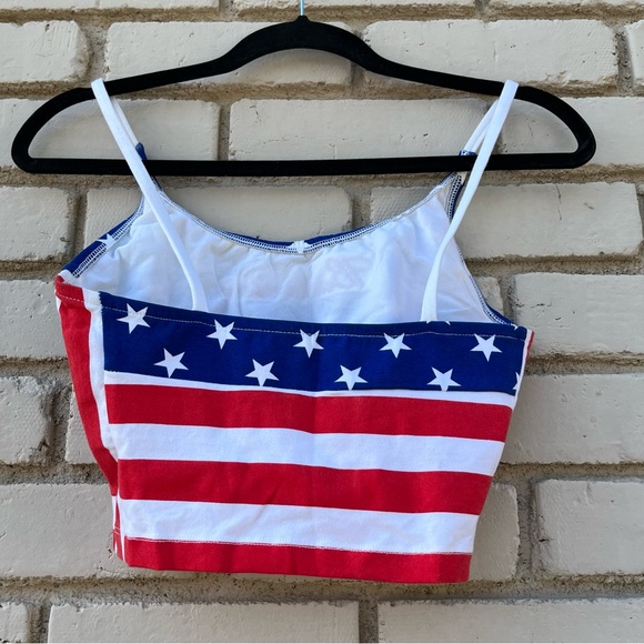 Vintage Deadstock Budweiser Flag Print Crop Tankini Swim Top - Size 9 - Picture 6 of 10